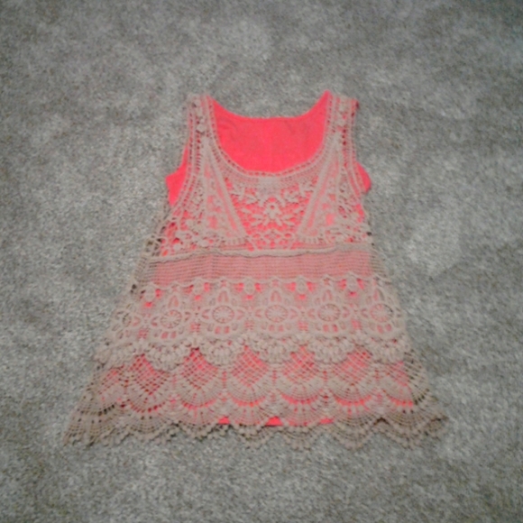 Noelle Crocheted top with tank - Picture 2 of 4